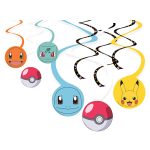 Viseća dekoracija Pokemon 40/60cm – spiralne niske sa Pikachu, Squirtle, Charmander, Bulbasaur i pokeball