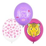You Rock latex balon 28cm sa rock motivima i natpisom napunjen helijumom