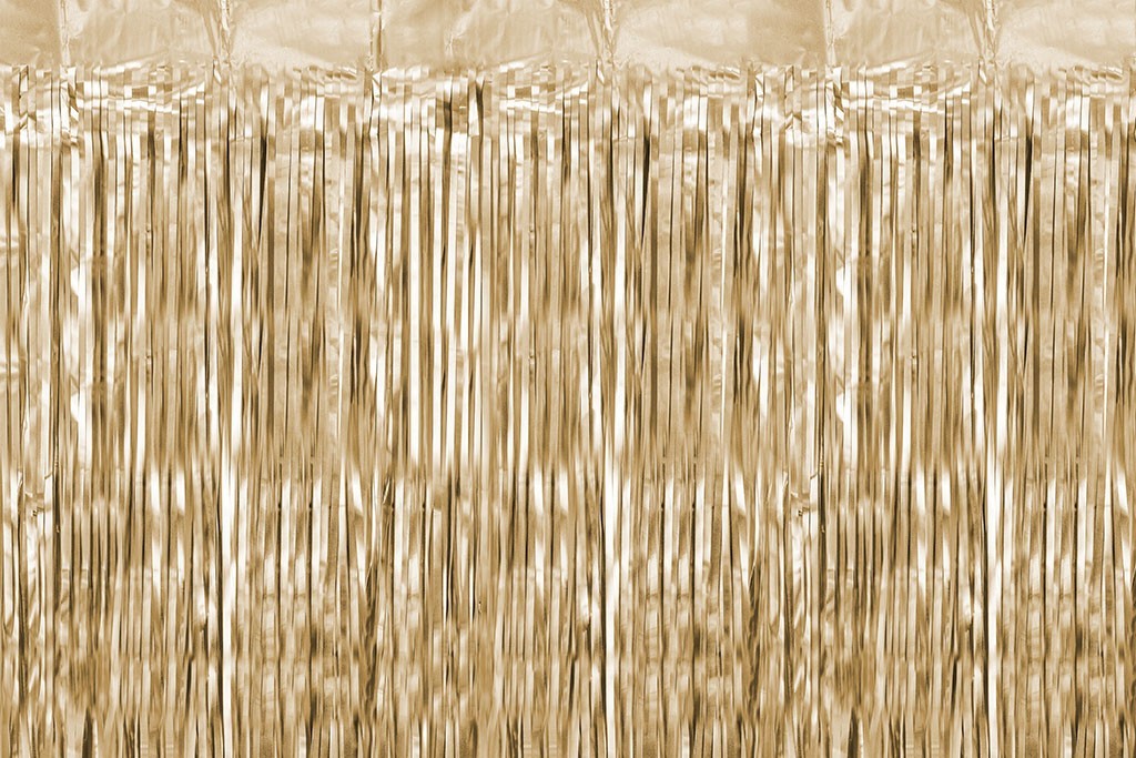 Zlatna zavesa 100x200cm – sjajna zlatna folijska zavesa sa resama