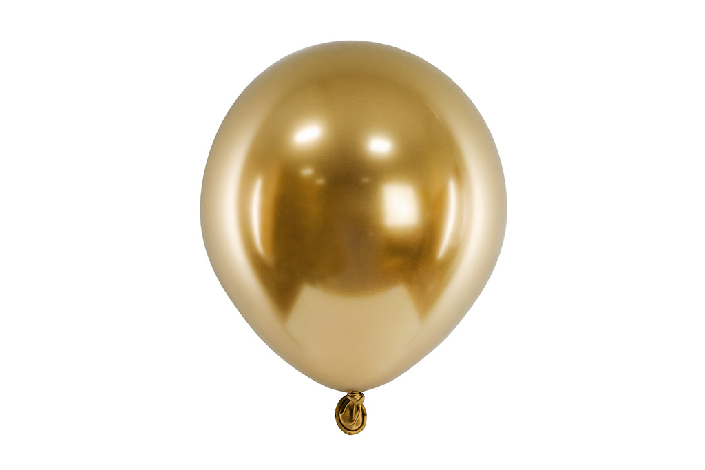Zlatni chrome latex balon sa metalnim sjajem napunjen helijumom 30cm